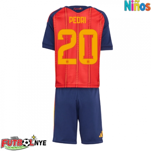 Camiseta España Pedri Gonzalez #20 Primera Equipación para niños Mundial 2026 manga corta (+ pantalones cortos)